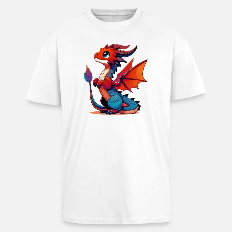 Drache - Oversized Heavyweight Unisex T-Shirt - Weiß