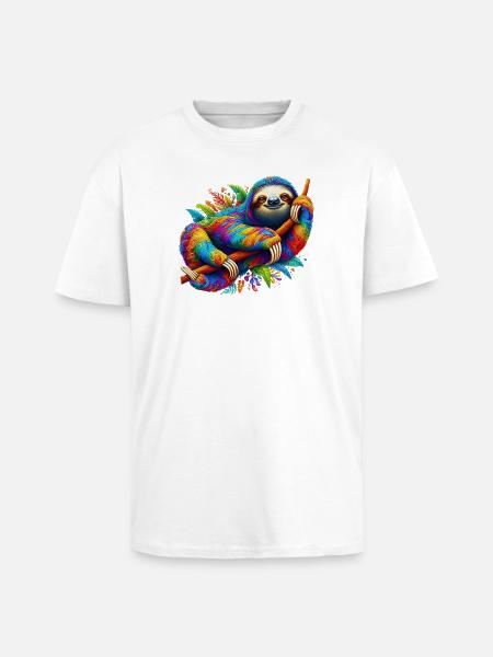 Sloth - Unisex Oversized Heavyweight T-shirt - white