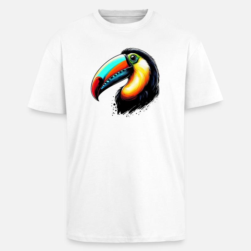 Toucan - Unisex Oversized Heavyweight T-shirt - white