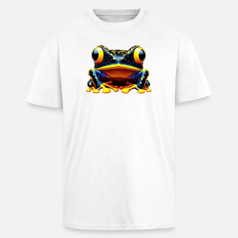 Frosch - Oversized Heavyweight Unisex T-Shirt - Weiß