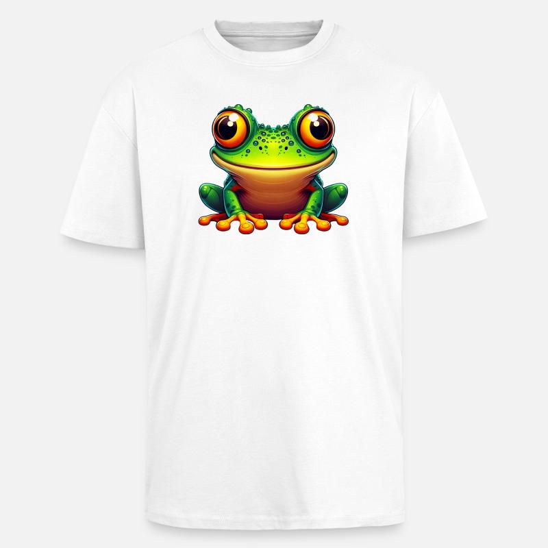 Frosch - Oversized Heavyweight Unisex T-Shirt - Weiß