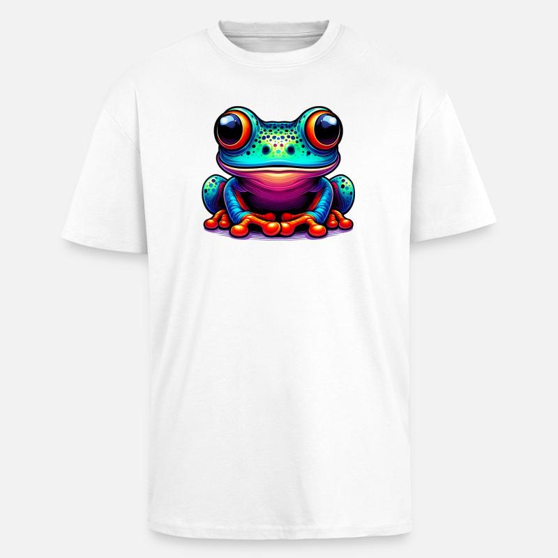 Grenouille - T-shirt unisexe oversize épais - blanc