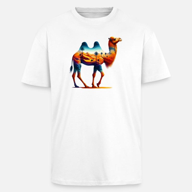 Kamel - Oversized Heavyweight Unisex T-Shirt - Weiß