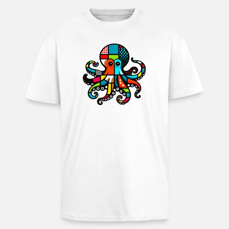 Octopus - Unisex Oversized Heavyweight T-shirt - white