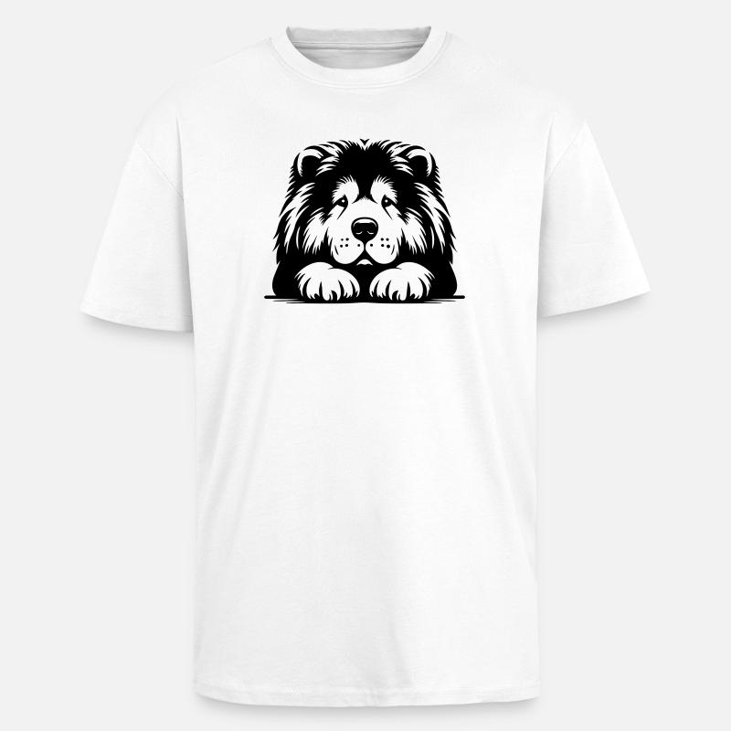 Chow Chow Kopf mit Pfoten - Oversized Heavyweight Unisex T-Shirt - Weiß