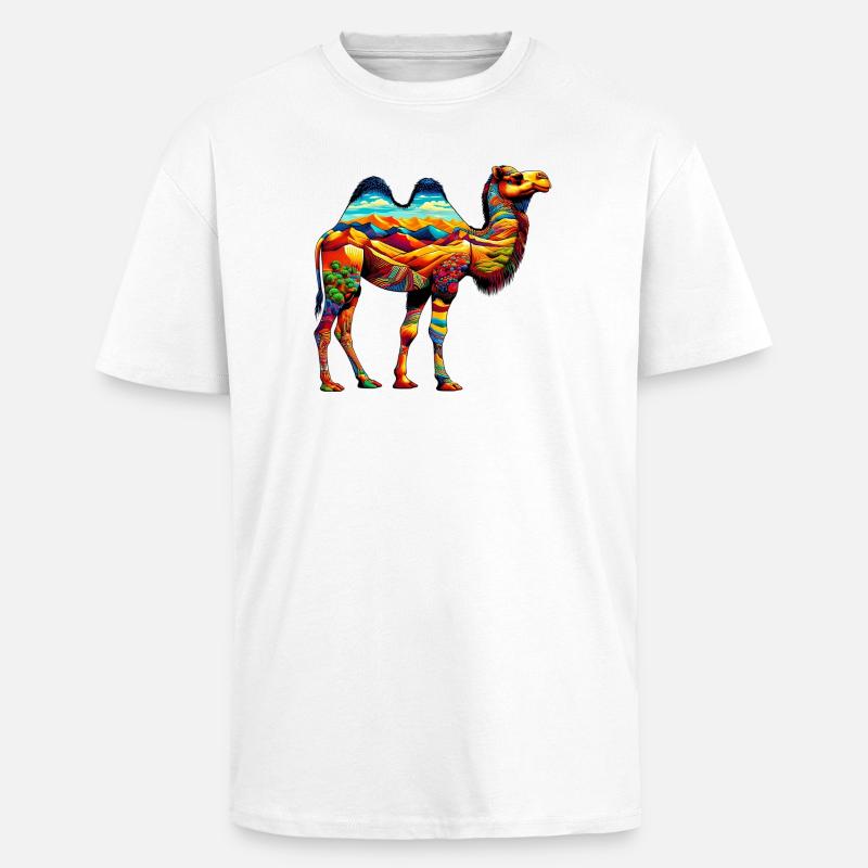 Kamel - Oversized Heavyweight Unisex T-Shirt - Weiß