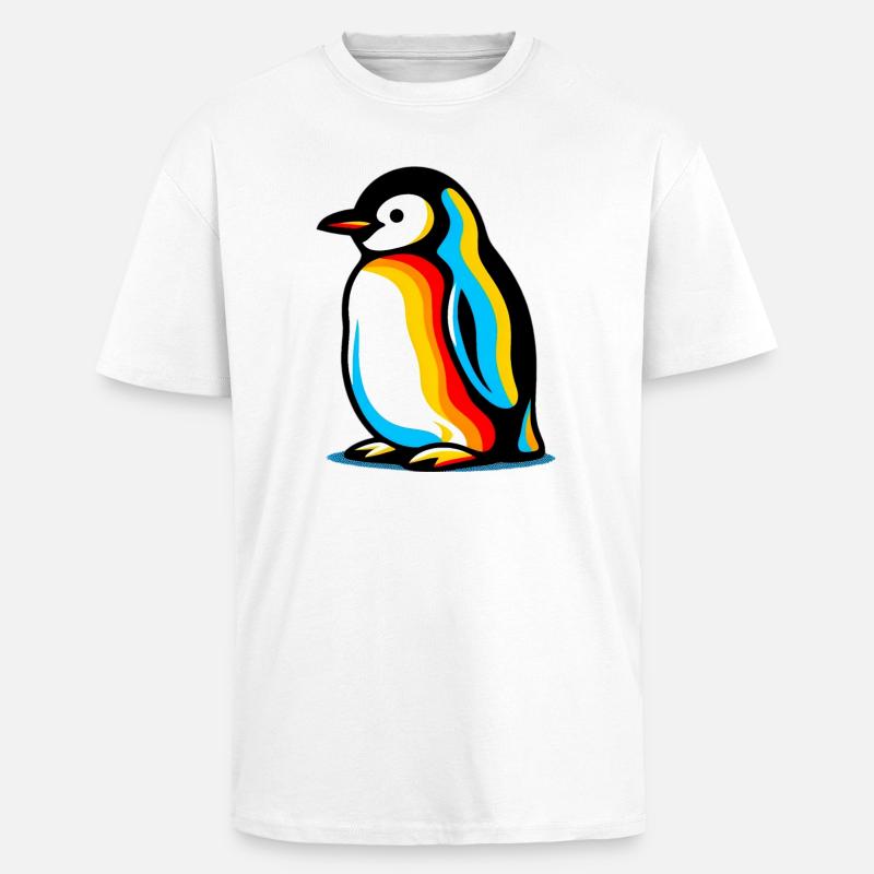 Pinguin - Oversized Heavyweight Unisex T-Shirt - Weiß