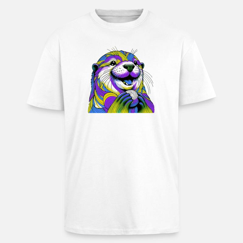 Otter - Oversized Heavyweight Unisex T-Shirt - Weiß