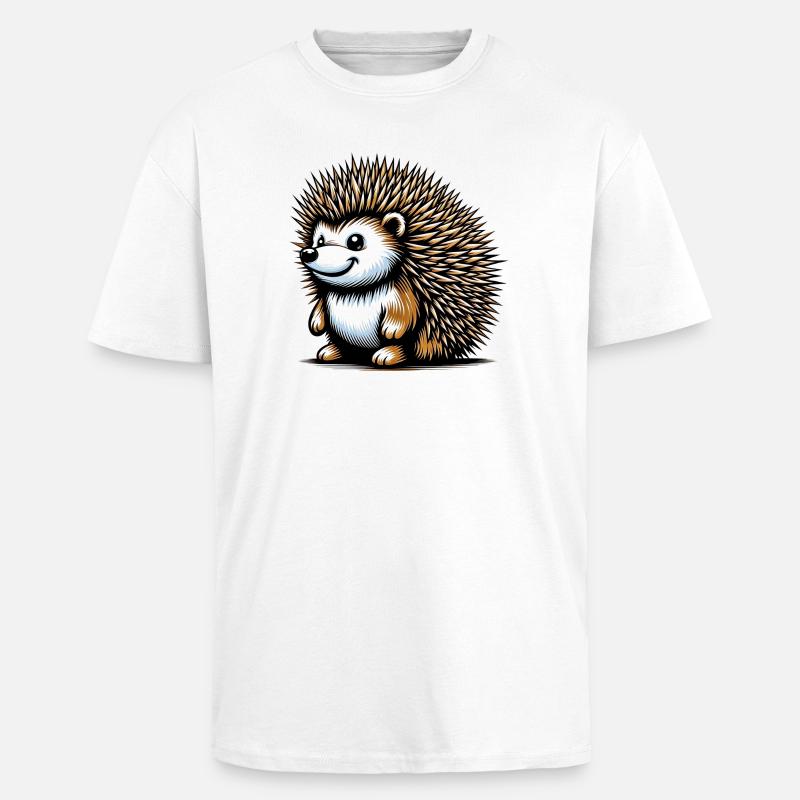 Hérisson - T-shirt unisexe oversize épais - blanc