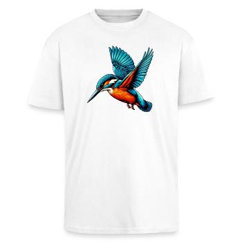 Martin-pêcheur - T-shirt unisexe oversize épais - blanc - Devant - Alina (178cm) & Michal (187cm)