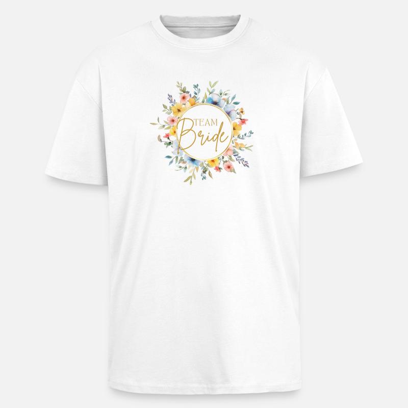 Team Bride! Customizable - Unisex Oversized Heavyweight T-shirt - white