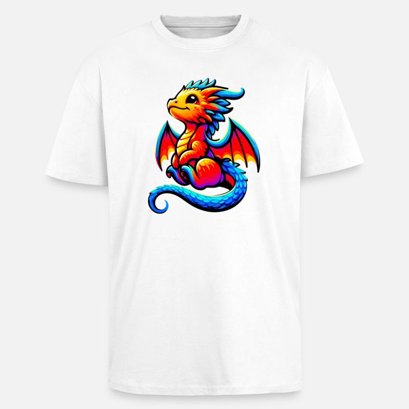 Drache - Oversized Heavyweight Unisex T-Shirt - Weiß