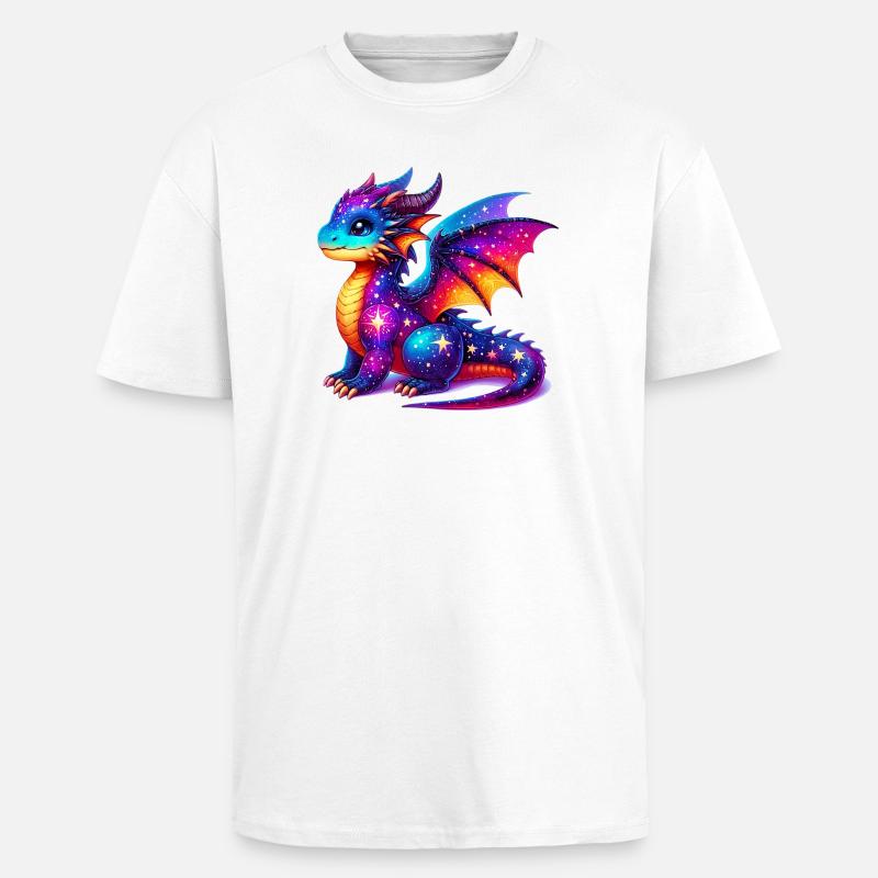 Drache - Oversized Heavyweight Unisex T-Shirt - Weiß