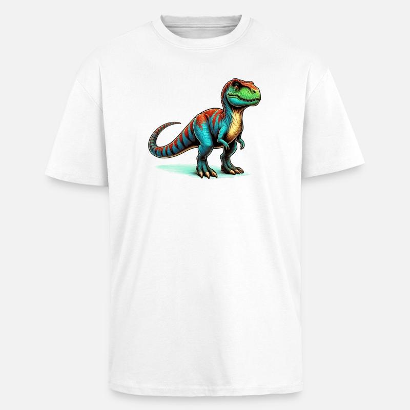 Dinosaur - Unisex Oversized Heavyweight T-shirt - white