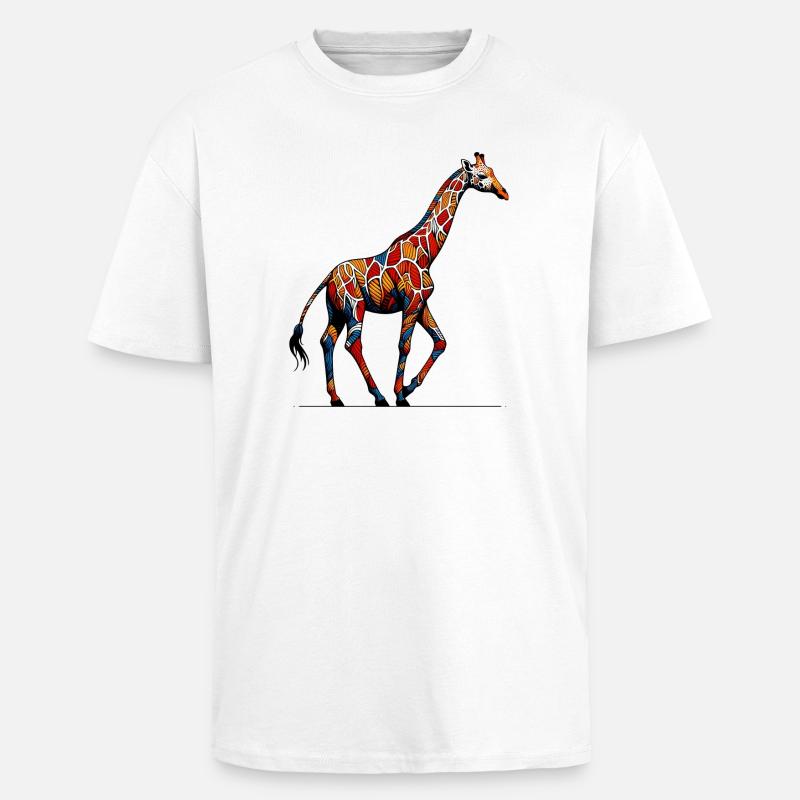 Giraffe - Oversized Heavyweight Unisex T-Shirt - Weiß