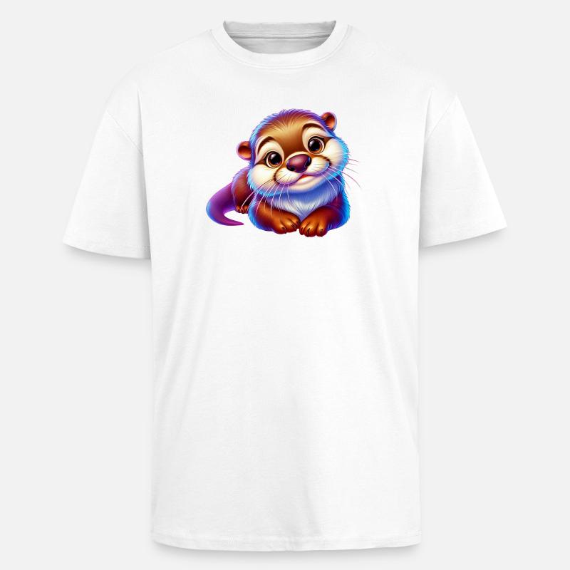 Otter - Oversized Heavyweight Unisex T-Shirt - Weiß