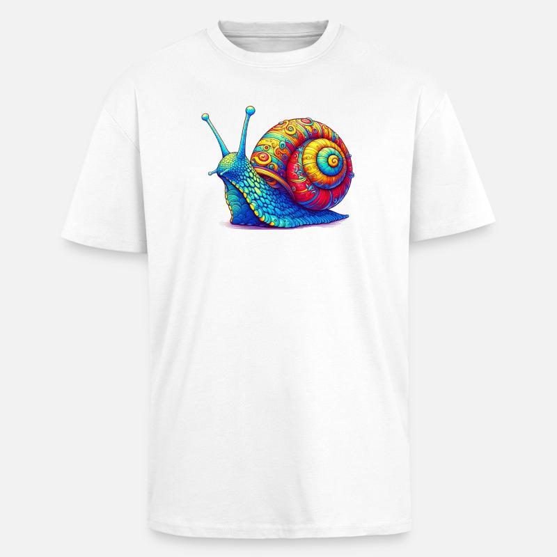 Escargot - T-shirt unisexe oversize épais - blanc