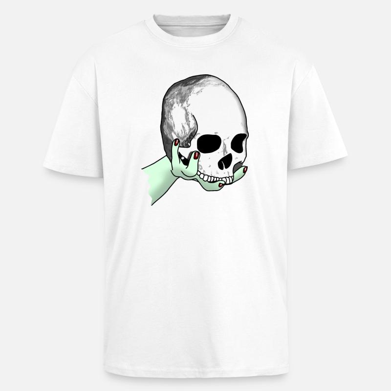 Totenkopf wird dargeboten - Oversized Heavyweight Unisex T-Shirt - Weiß