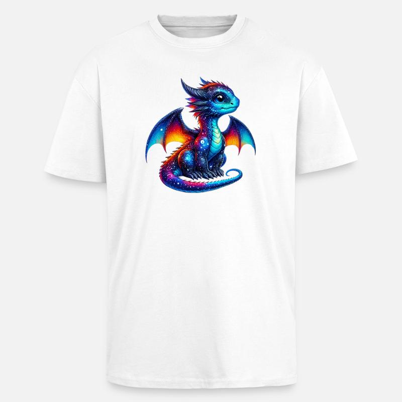 Drache - Oversized Heavyweight Unisex T-Shirt - Weiß