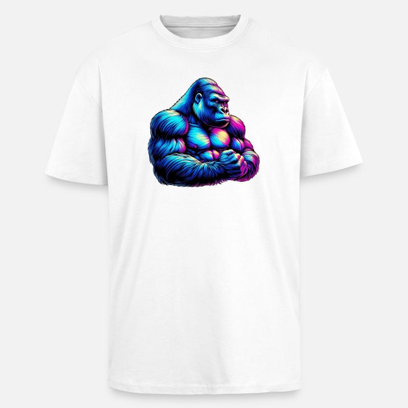 Gorilla - Oversized Heavyweight Unisex T-Shirt - Weiß