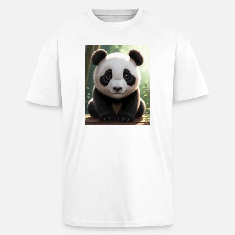Conception Panda - T-shirt unisexe oversize épais - blanc