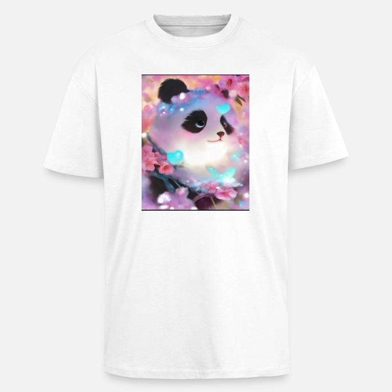 Panda Bild - Oversized Heavyweight Unisex T-Shirt - Weiß