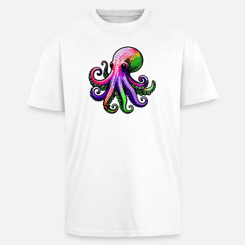 Octopus - Unisex Oversized Heavyweight T-shirt - white