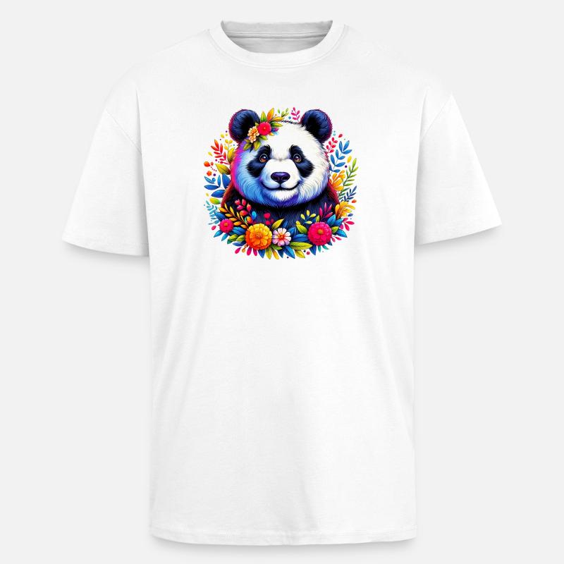 Panda - T-shirt unisexe oversize épais - blanc