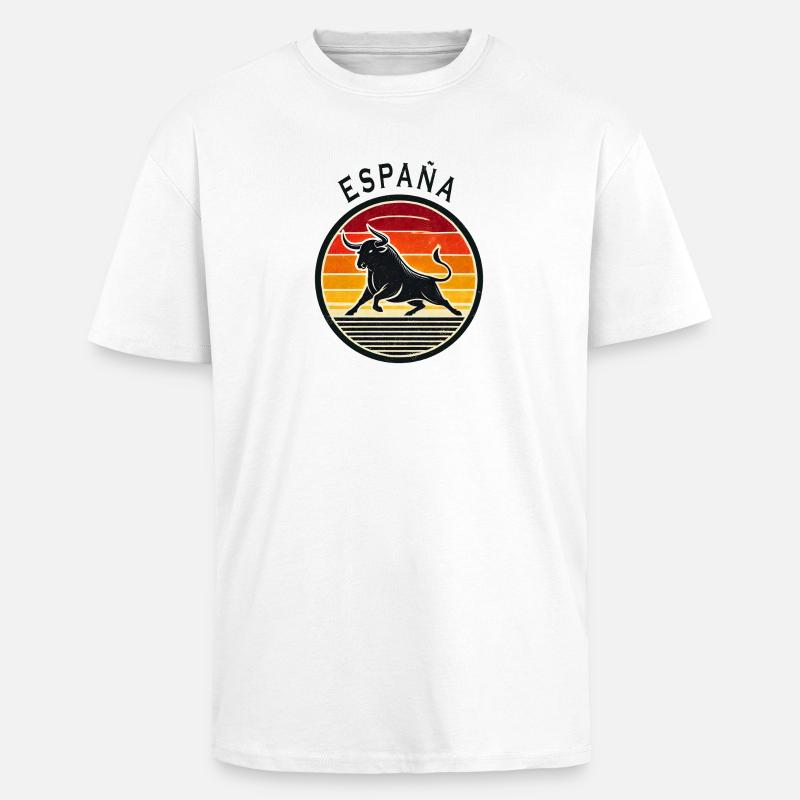 Spanien España Stier Design - Oversized Heavyweight Unisex T-Shirt - Weiß