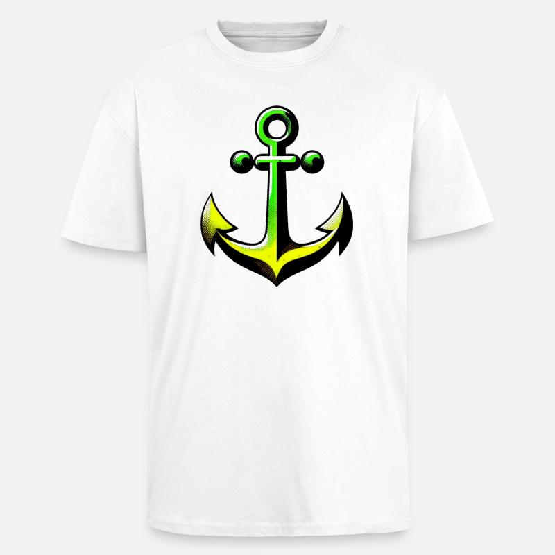 Ein Anker - Oversized Heavyweight Unisex T-Shirt - Weiß