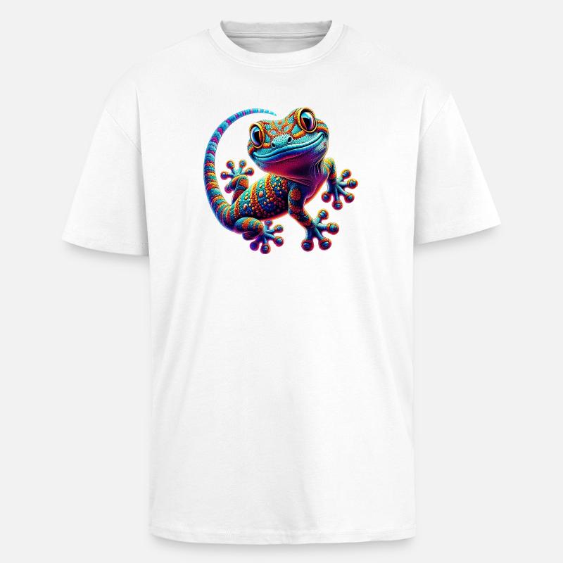 Gecko - Oversized Heavyweight Unisex T-Shirt - Weiß