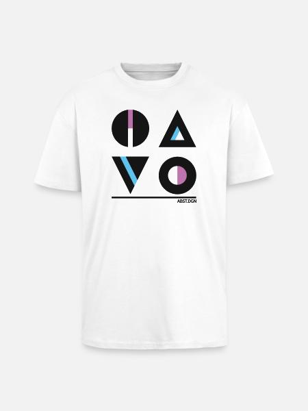 Abstract Geometry Design - Stylish Fashion - Unisex Oversized Heavyweight T-shirt - white