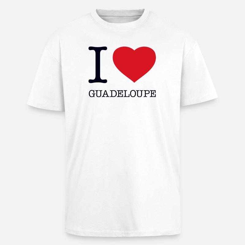 I LOVE GUADELOUPE - Unisex Oversized Heavyweight T-shirt - white