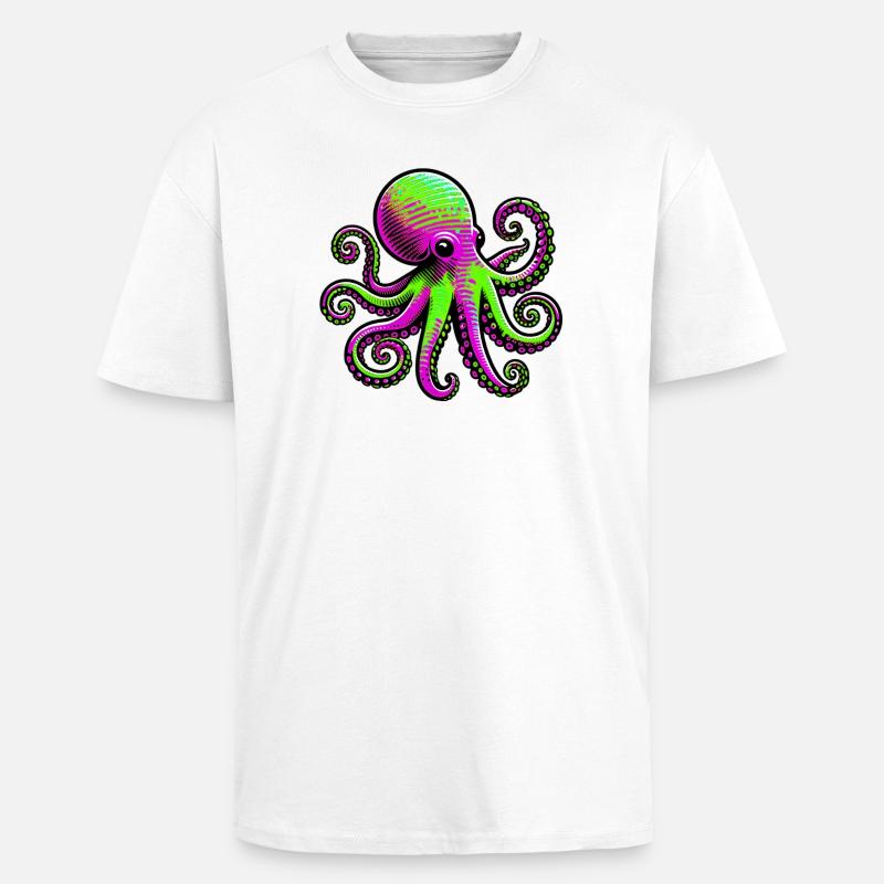 Krake - Oversized Heavyweight Unisex T-Shirt - Weiß