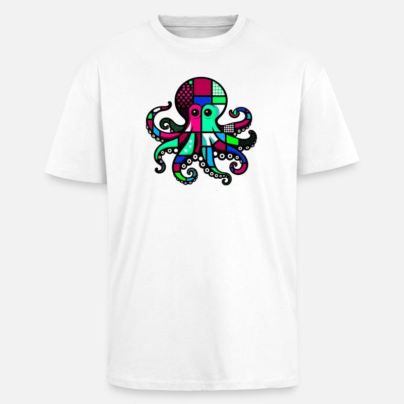 Octopus - Unisex Oversized Heavyweight T-shirt - white