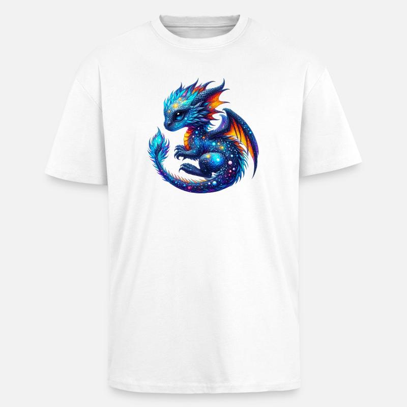 Drache - Oversized Heavyweight Unisex T-Shirt - Weiß