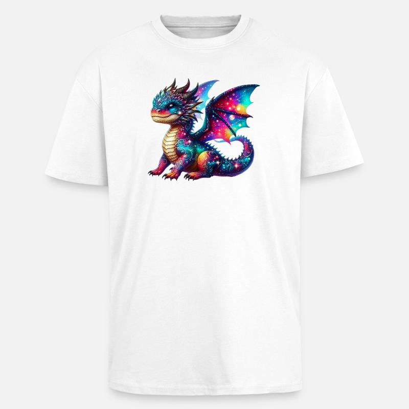 Drache - Oversized Heavyweight Unisex T-Shirt - Weiß