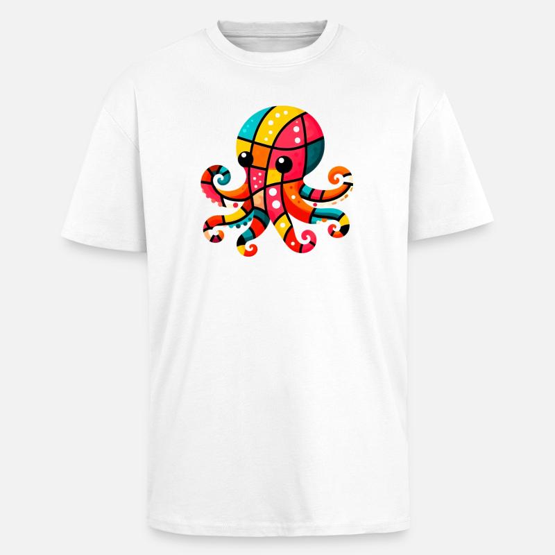Octopus - Unisex Oversized Heavyweight T-shirt - white