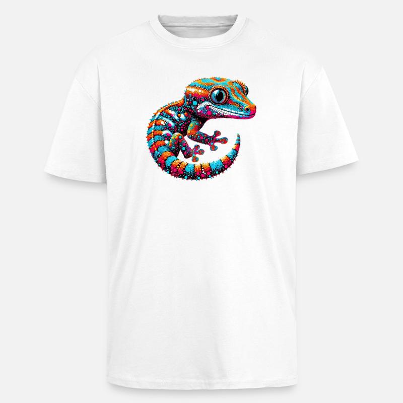 Gecko - Oversized Heavyweight Unisex T-Shirt - Weiß