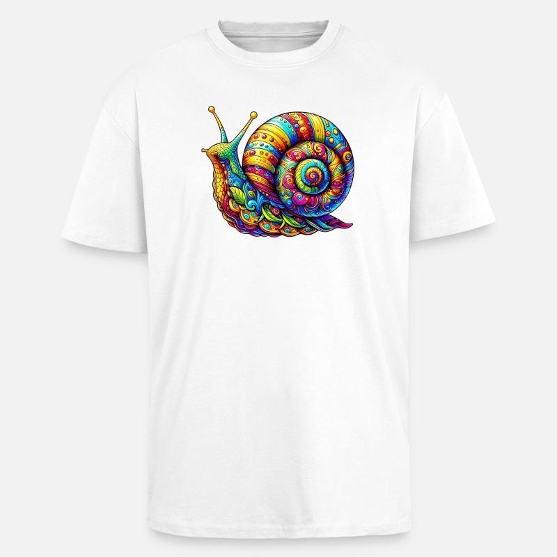 Snail - Unisex Oversized Heavyweight T-shirt - white