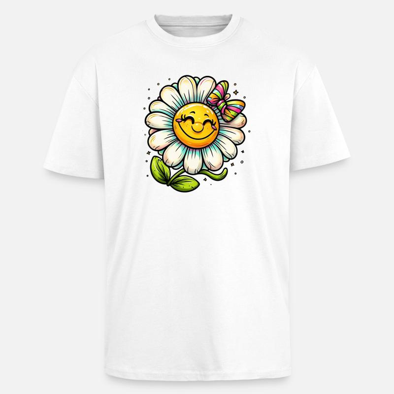 Gänseblümchen - Oversized Heavyweight Unisex T-Shirt - Weiß