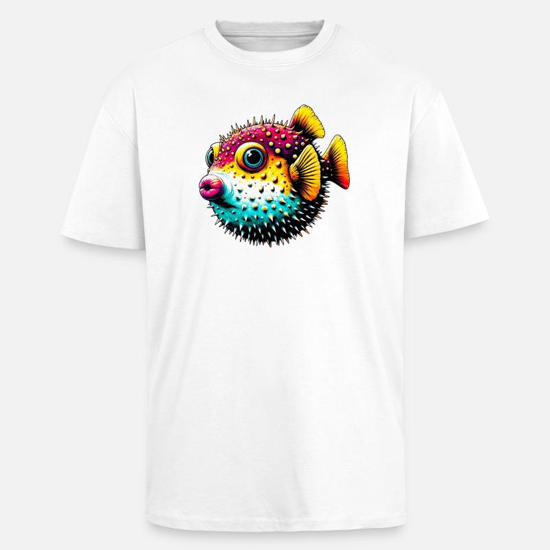 Kugelfisch - Oversized Heavyweight Unisex T-Shirt - Weiß