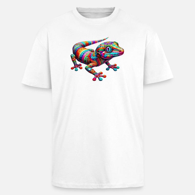 Gecko - Oversized Heavyweight Unisex T-Shirt - Weiß