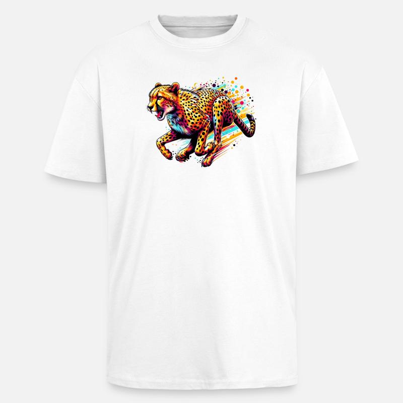 Gepard - Oversized Heavyweight Unisex T-Shirt - Weiß