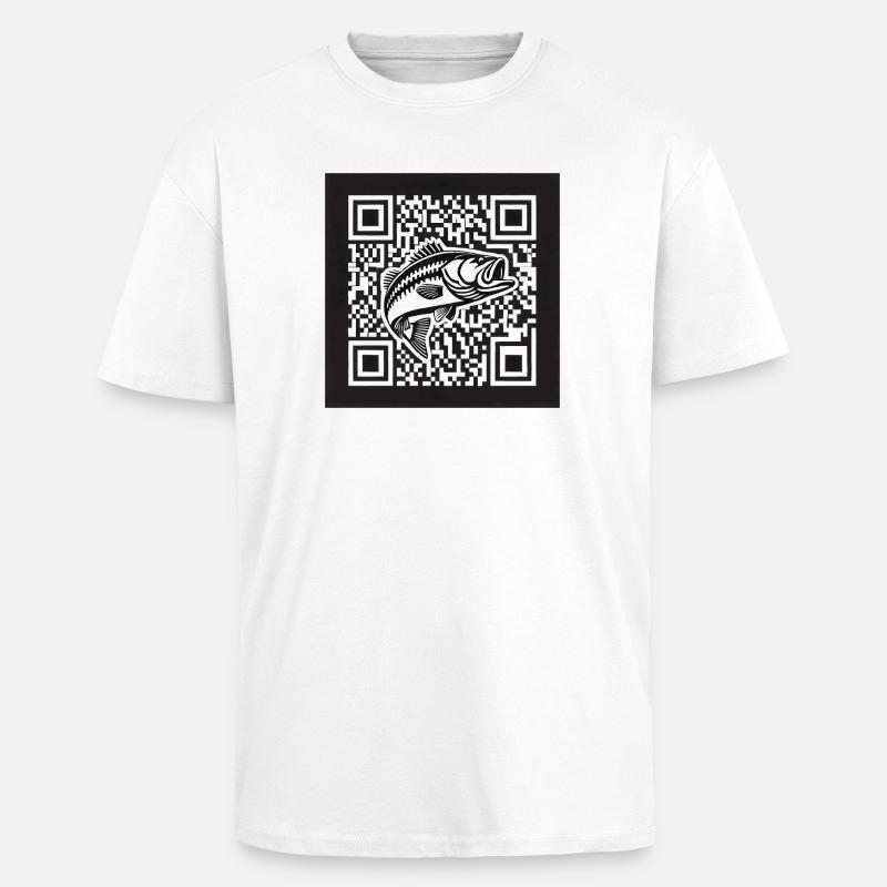 Barsch QR Code Design - Oversized Heavyweight Unisex T-Shirt - Weiß