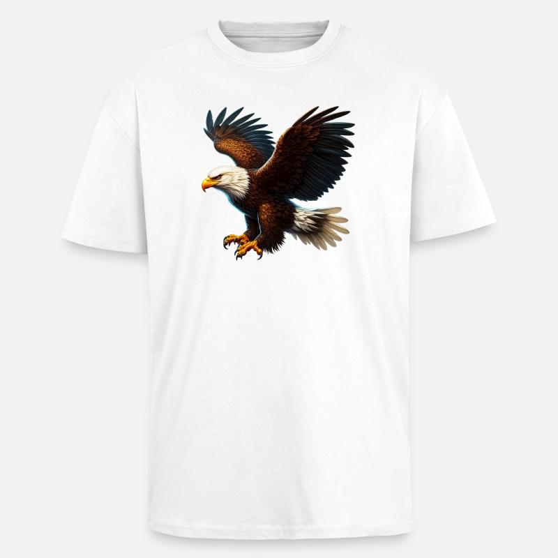 Adler - Oversized Heavyweight Unisex T-Shirt - Weiß