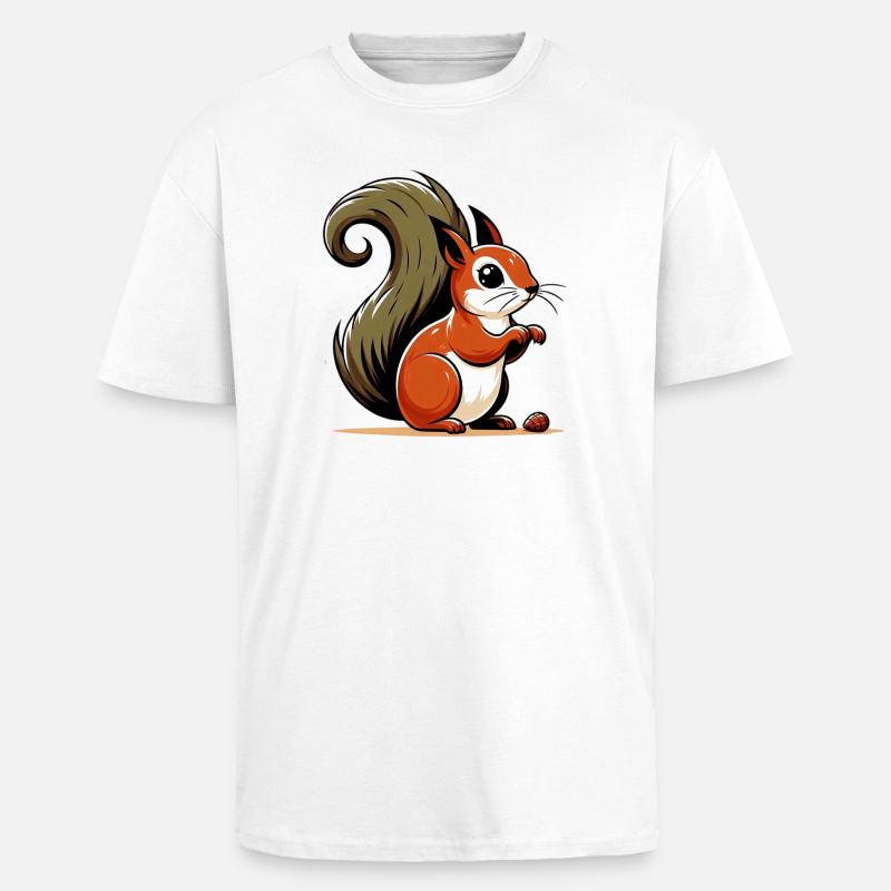 Eichhörnchen - Oversized Heavyweight Unisex T-Shirt - Weiß