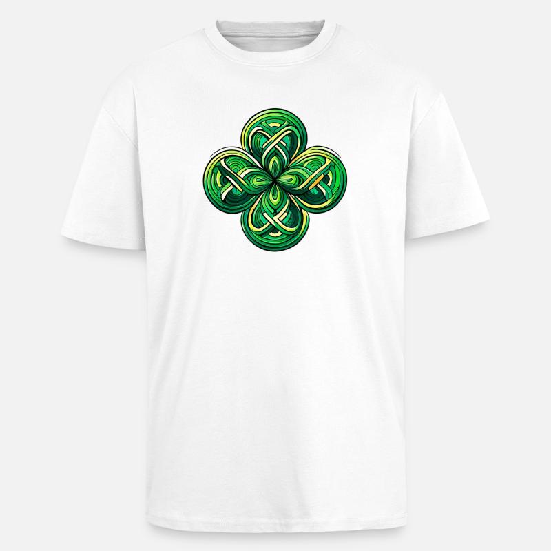 Vierblättriges Kleeblatt - Oversized Heavyweight Unisex T-Shirt - Weiß