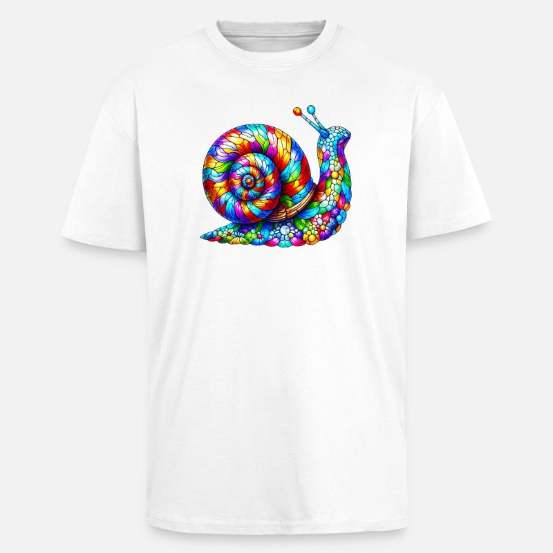 Escargot - T-shirt unisexe oversize épais - blanc