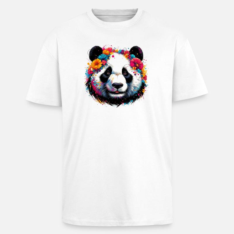 Panda - Oversized Heavyweight Unisex T-Shirt - Weiß